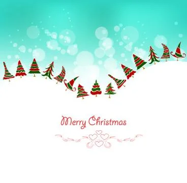 Christmas background with trees Stock Illustration
