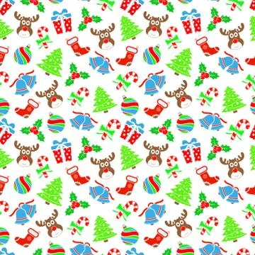 Christmas background, vector seamless pattern 스톡 일러스트