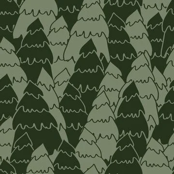 Christmas background vector seamless pattern of stylized Christmas trees. Wal Stock Illustration
