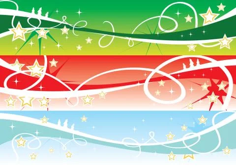 Christmas Background Web Banners set, vector illustration Stock Illustration