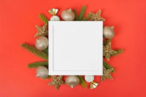 Christmas background with a white border Stock Photos