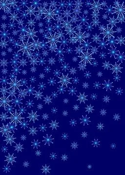 Christmas background. White delicate openwork snowflakes fly on a blue backgr Stock Illustration