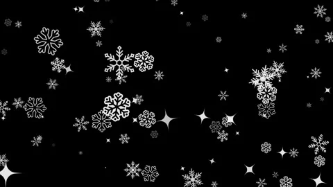 Christmas background with white patterned snowflakes and stars falling Vídeos de archivo 334338777