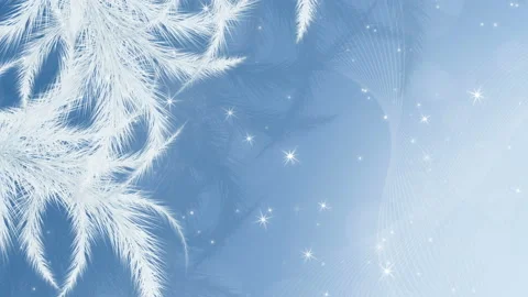 Christmas Background. Winter animation 4K with frost patterns and snow, motion Stock Footage 142652275