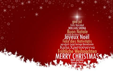 Christmas backround with tree of greetings Stock Illustration