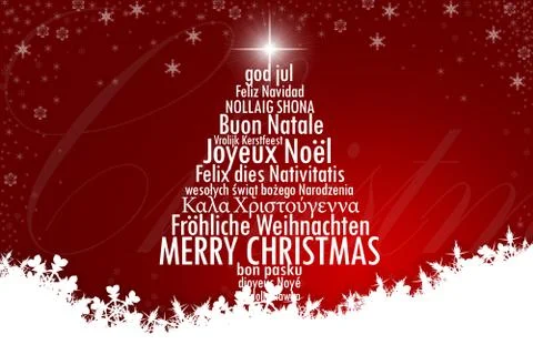 Christmas backround with tree of greetings Stock Illustration