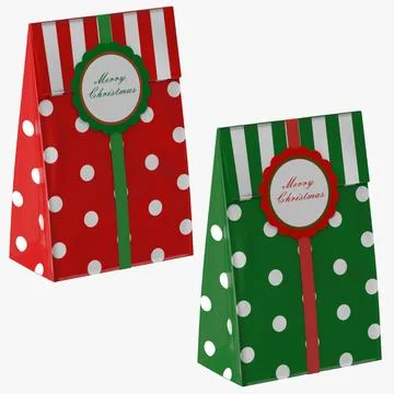 Christmas Bag 02 Red and Green 3D Model