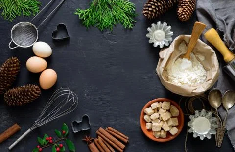Christmas baking background Stock Photos