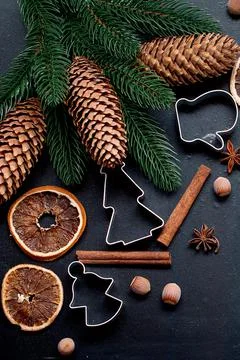 Christmas baking background Stock Photos