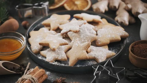 Christmas baking background, rotate on their axis. Stock Footage 143721476