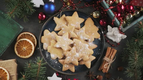 Christmas baking background, rotate on their axis. Stock-Footage 143721744