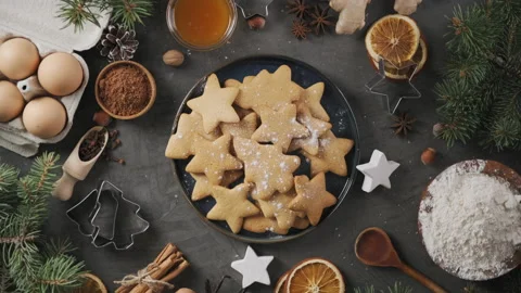 Christmas baking background, rotate on their axis. Stock Footage 145050601