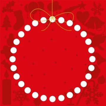 Christmas ball background with copy space in red. Stock Illustration
