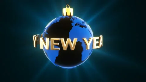 Christmas Ball Blue Earth Loop Video stock 99248945