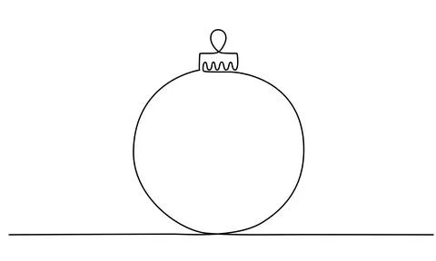 Christmas ball continues one single line hand drawing sketch. Vector stock 스톡 일러스트