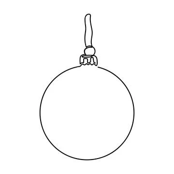 Christmas ball Continuous one line drawing, Vector minimalist linear Stock Illustration