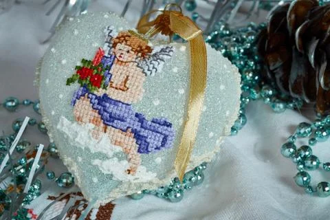 Christmas ball with decoration Stock Photos