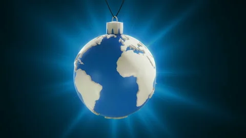 Christmas Ball Earth Loop Stock Footage 99579214