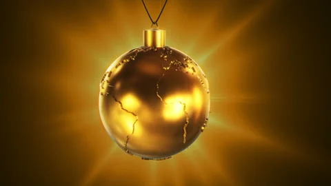 Christmas Ball Earth Loop Video stock 99579228