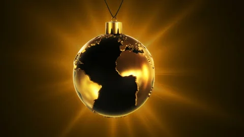 Christmas Ball Earth Loop Stockbeeldmateriaal 99579322