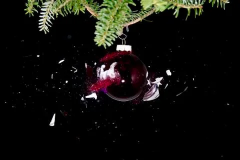 Christmas ball exploding. Stock Photos