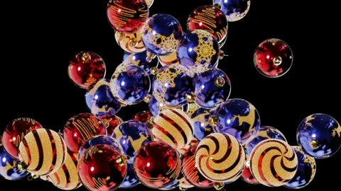 Christmas ball falling wall full ed empity 6 sec 库存影片 98102616