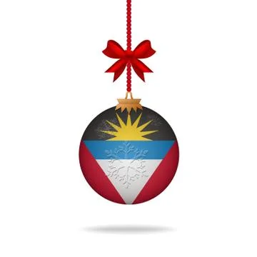 Christmas ball flag antigua and barbuda Stock Illustration