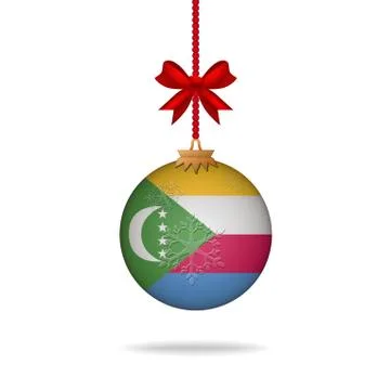 Christmas ball flag comoros 스톡 일러스트