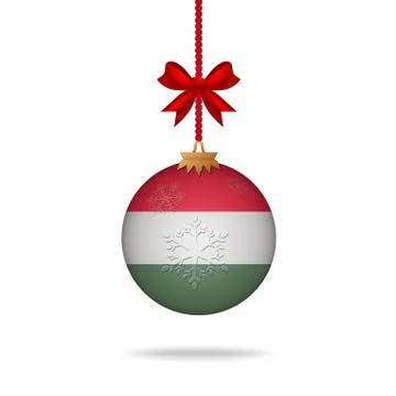 Christmas ball flag hungary Stock Illustration