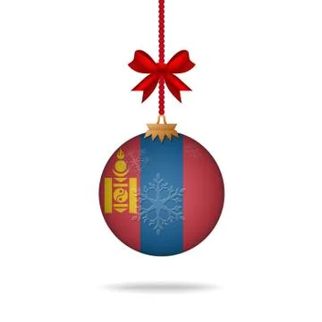 Christmas ball flag mongolia イラスト素材