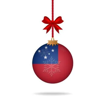 Christmas ball flag samoa 스톡 일러스트