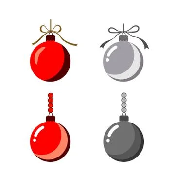 Christmas ball flat Stock Illustration