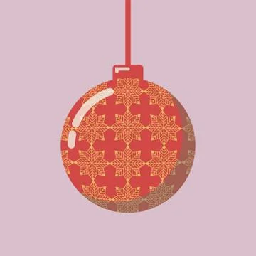 Christmas ball with geometric snowflake pattern Stock Illustration