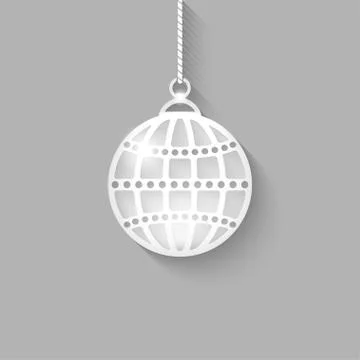 Christmas ball on gray background Stock Illustration