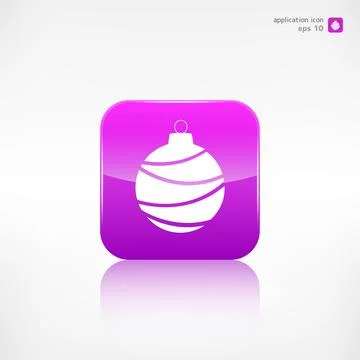 Christmas ball icon. Application button. Stock Illustration