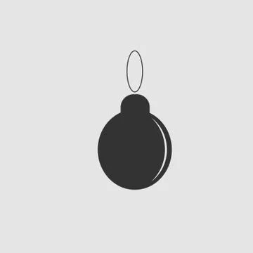 Christmas ball icon flat Stock Illustration