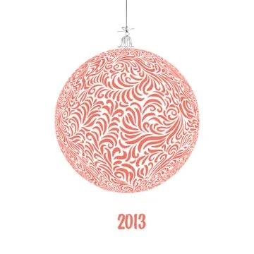 Christmas ball illustration, vector. 库存插图