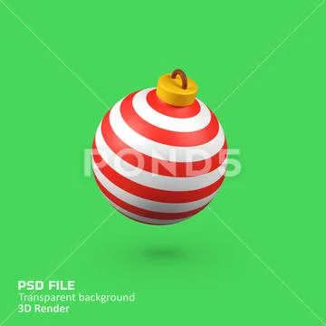 Christmas ball isolated 3d render icon illustration PSD Template