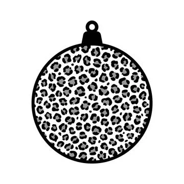 Christmas ball with leopard print. Vector. Decoration for a tree. Stock Illustration
