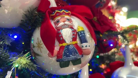 Christmas ball or sphere with the design of toy soldier Stock Footage 282595130