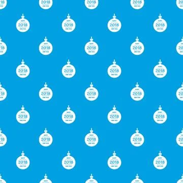 Christmas ball pattern seamless blue Stock Illustration
