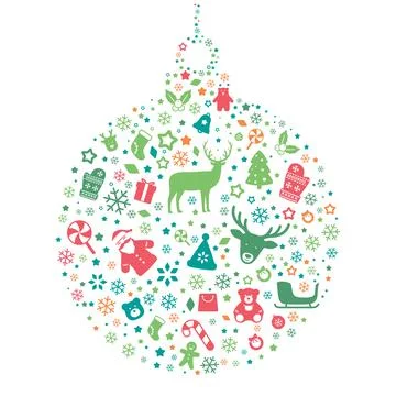 Christmas ball pattern, vector illustration Stock Illustration