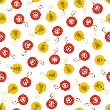 Christmas ball pattern on white background Stock Illustration