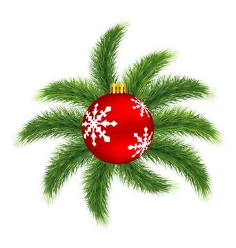 Christmas ball on pine Stock Illustration