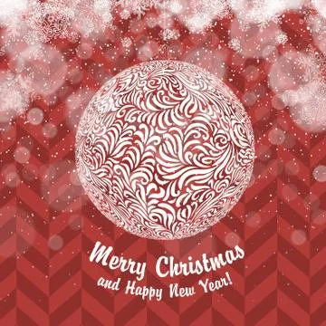 Christmas ball red pattern background イラスト素材