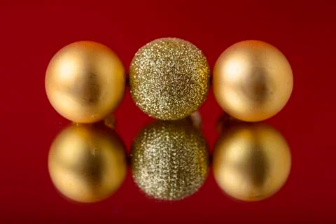 Christmas ball reflected Stock Photos