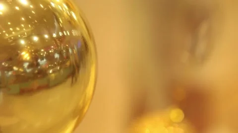 Christmas ball reflection of crowd of people in shopping centre Stock Footage 44641811