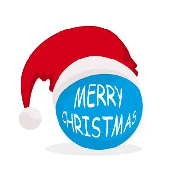 Christmas ball with Santa hat. Vector illustration Stock Illustration