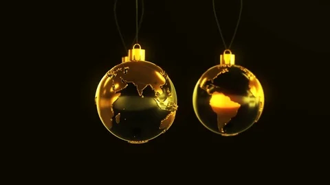 Christmas ball shaped as globe Stock Footage 82857915