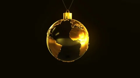 Christmas ball shaped as globe Stock Footage 82860174